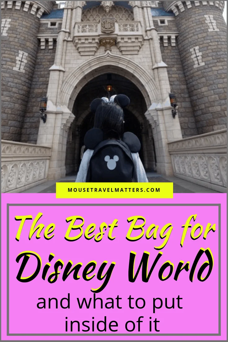 Walt Disney World tips, tricks, secrets, & hacks -- Looking for the perfect bag to hold all your stuff for your day at a Disney park? Check out our top picks for different styles of Bags to wear at Disney, and a quick list of what to pack in it.  #DisneyParks #DisneyWorld #DisneyVacation #DisneyVacationPlanningTips