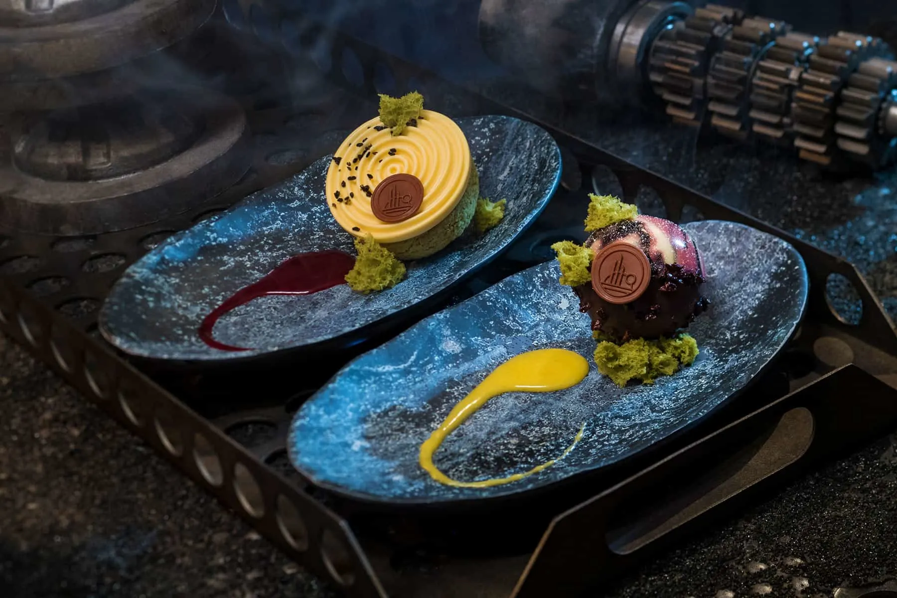 Raspberry Crème Puff and Chocolate Cake ©Disney Parks