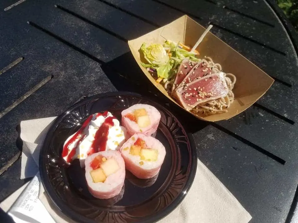 Chilled Soba Noodle Salad with Pan-seared Tuna and Wasabi Dressing
Sticking to your Keto Diet isn't easy when everything around you smells amazing, and is full of carbs. Here are specific FLower and Garden dishes, from each Festival Kitchen, that is keto friendly and how to make substitutions. #keto #epcotflowerandgarden #ketodisney 