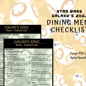 Disney's Star Wars Galaxy's Edge Menu Item Checklist Souvenir PDF
