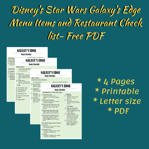 Galaxy's Edge - Disney's Star Wars Land Menu Items and Restaurant Food Listed for Planning