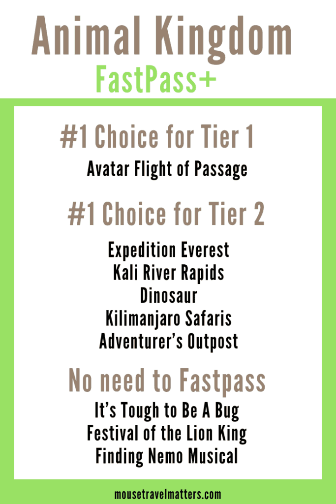 Recomendations for making Animal Kingdom FastPass reservations. Read more at Five for the Road. #DisneyTrip #DisneyTips #DisneyVacation #FastPassTips