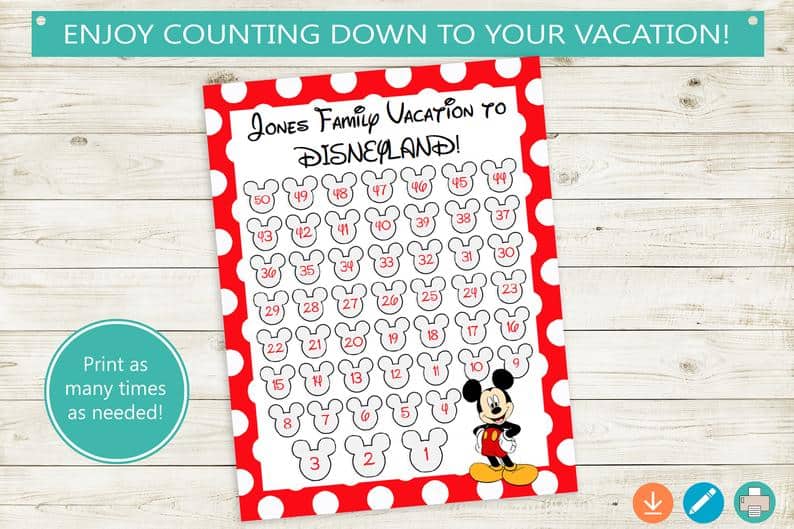 Walt Disney World vacation reveal ideas -- are you giving the gift of a Disney trip to someone for Christmas? Get an instant download of these awesome colorful printables from Etsy. Use them in an announcement letter or as part of a scavenger hunt. #DisneyWorld #DisneyVacation #etsy #DisneyParks