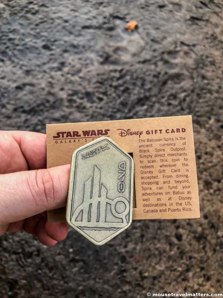 Exclusive Star Wars: Galaxy’s Edge “Batuuan Spira” Metal Coin Disney Gift Card