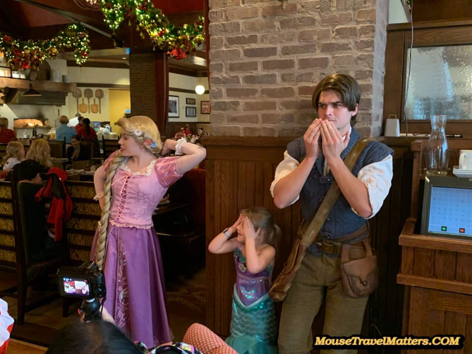 Flynn Rider and Rapunzel Meet and Greet at Trattoria al Forno. 