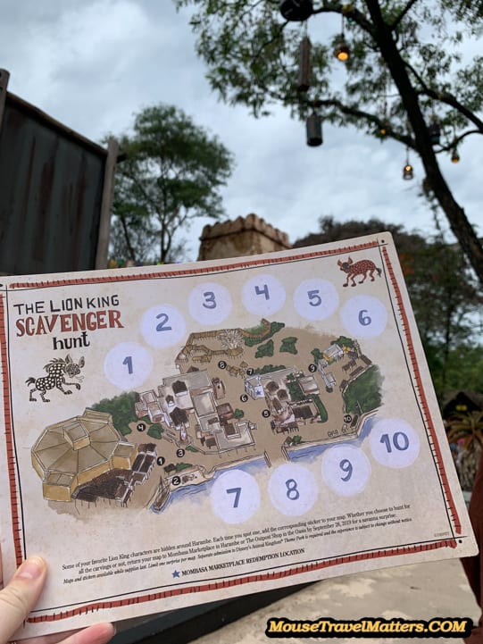 The Lion King Scavenger Hunt Review at Disney's Animal Kingdom • Mouse  Travel Matters