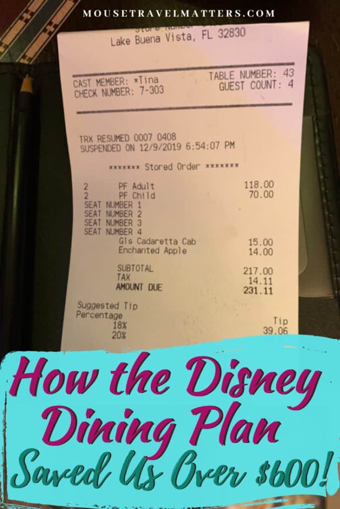Find out how we save money with the Disney Dining Plan