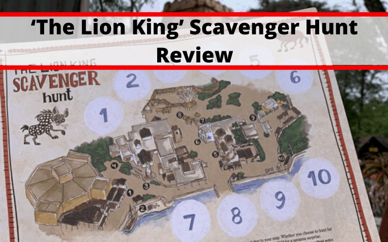 The Lion King Scavenger Hunt around the Africa section of Disney's Animal Kingdom, searching for favorite characters.