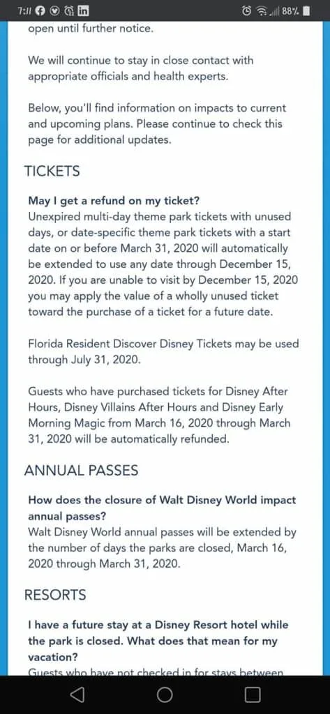 Disney Annual Passes to be extended due to CoronaVirus closure