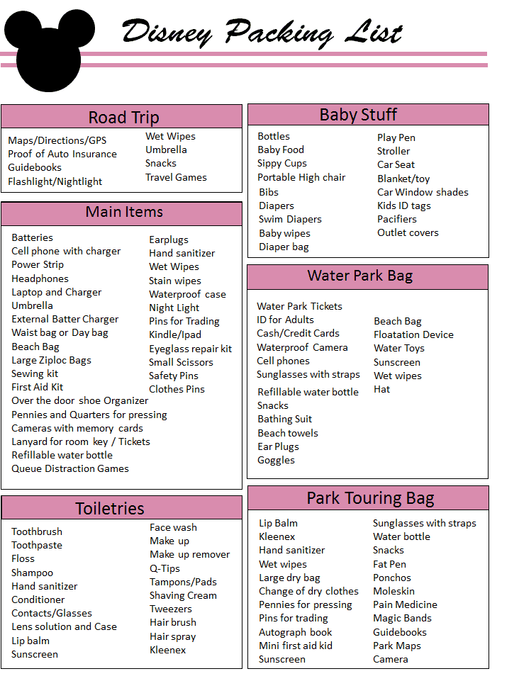 Walt Disney World Packing List for Kids & Parents [Free, Printable PDF]