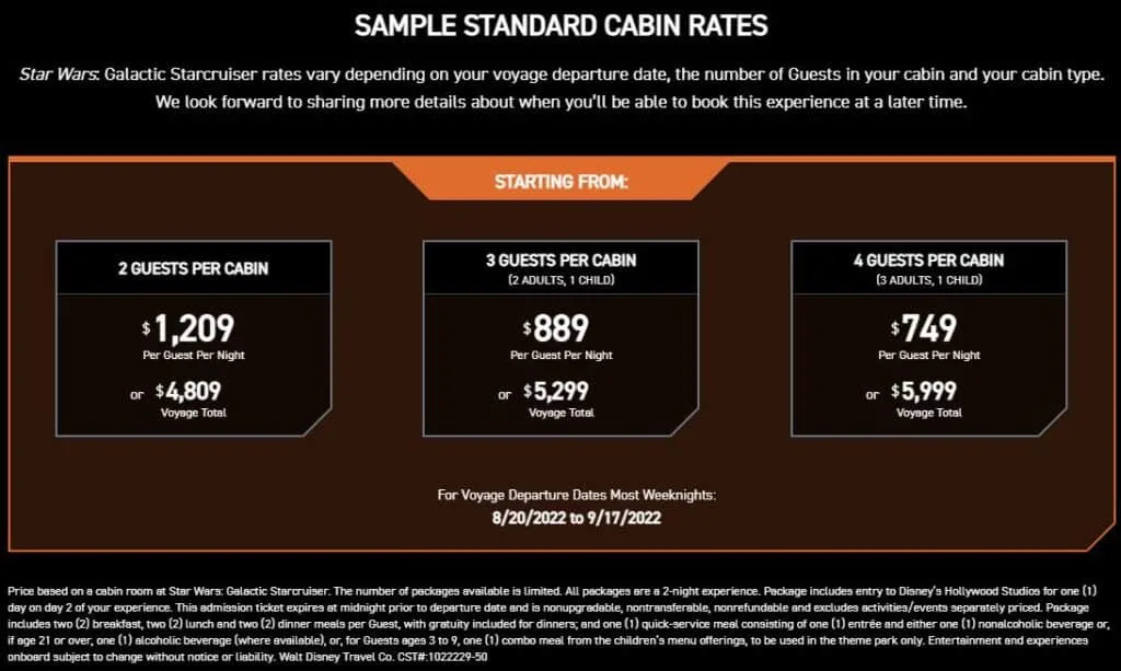 Star Wars: Galactic Starcruiser Adventure
Pricing and Sample itinerary