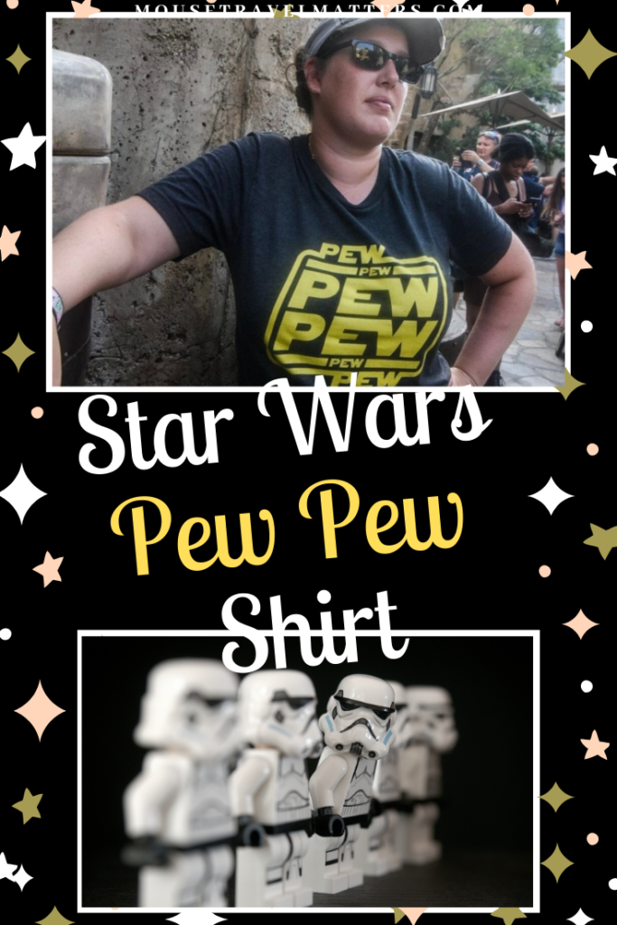 Have you been looking for Pew pew Star Wars-inspired t-shirt? Well, here it is available for kids and adults. A great shirt for a Galaxy far, far away.