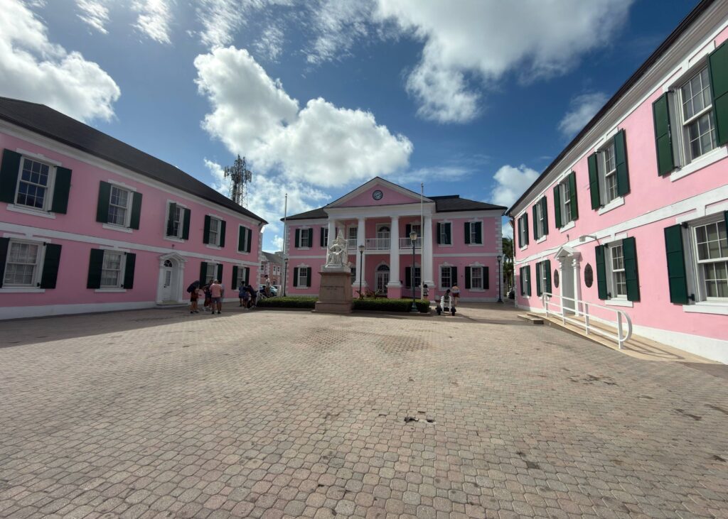 The pink Parliament of Nassau, Bahamas
