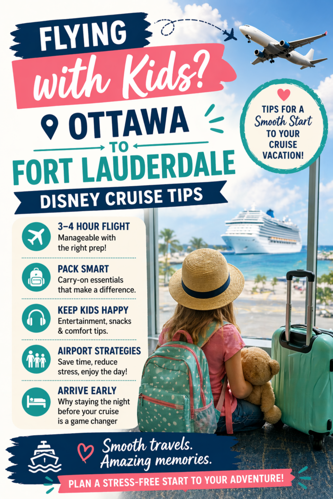 Flying from Ottawa to Fort Lauderdale with kids for a cruise? ✈️🚢
Here&rsquo;s how to make the travel day smooth, stress-free, and actually enjoyable.

✔️ What to pack in your carry-on
✔️ How to handle a 3&ndash;4 hour flight with kids
✔️ Smart airport strategies for families
✔️ Why arriving the day before your cruise matters

Direct flights take about 3&ndash;4 hours, making this a manageable trip with the right prep.

👉 Read the full guide:
https://mousetravelmatters.com/planning/flying-ottawa-to-fort-lauderdale-with-kids-tips-for-a-smooth-start-to-your-disney-cruise/